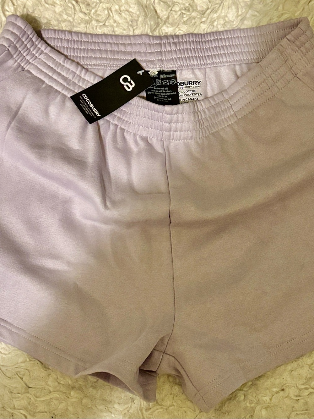 Women's Lavender Athletic Shorts with Elastic Waist
